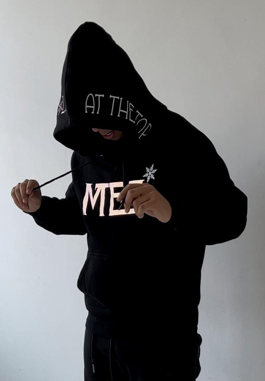 'it gets cold at the top' Black edition hoodie